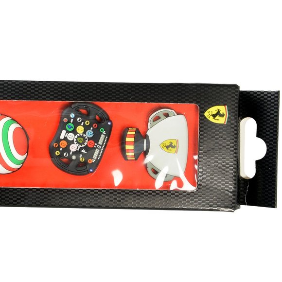 Scuderia Ferrari Logo Pilot Soft PVC Icons Magnet Set ( 3Pc) - Picture 2 of 3
